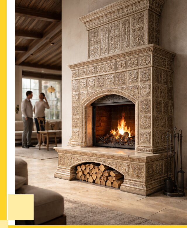 Купить изразцовый камин в Находке от 257875 р. | ЭриданНхд