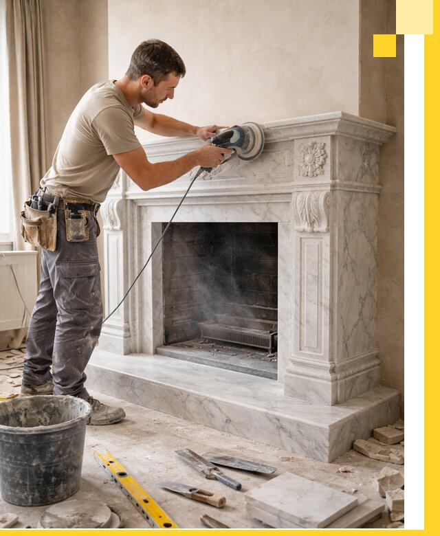 Изготовление и установка мраморных каминов в Находке под ключ