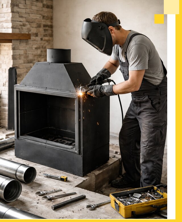 Продажа и установка металлических каминов в Находке под ключ