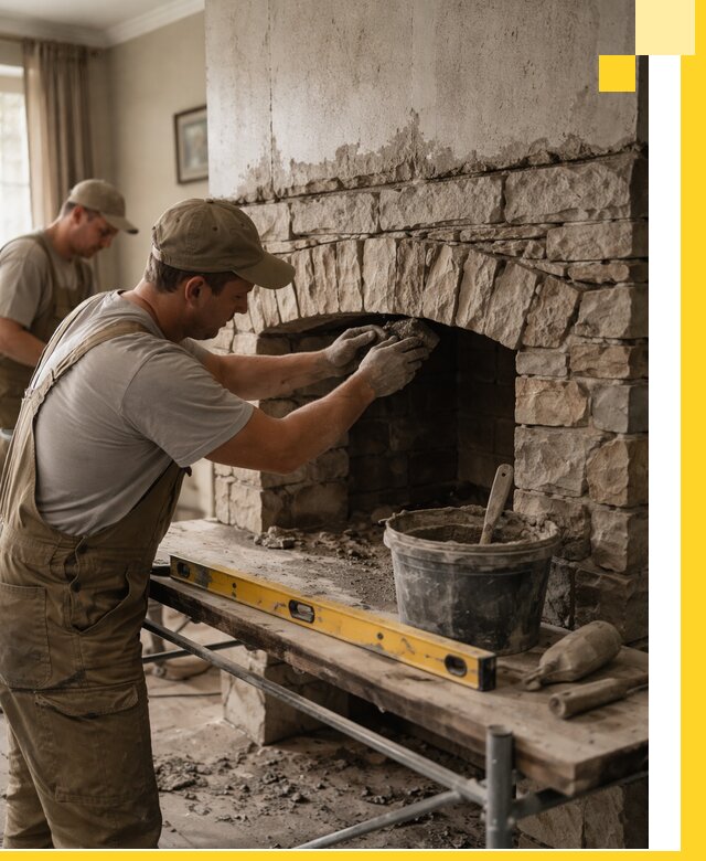 Изготовление каминов под ключ в Находке, монтаж и отделка