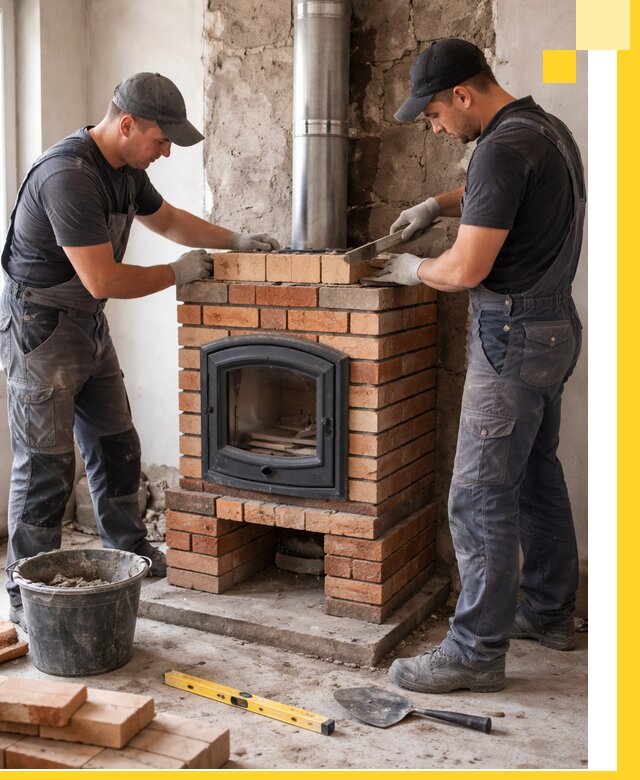 Монтаж печи камина под ключ в Находке с гарантией и пусконаладкой