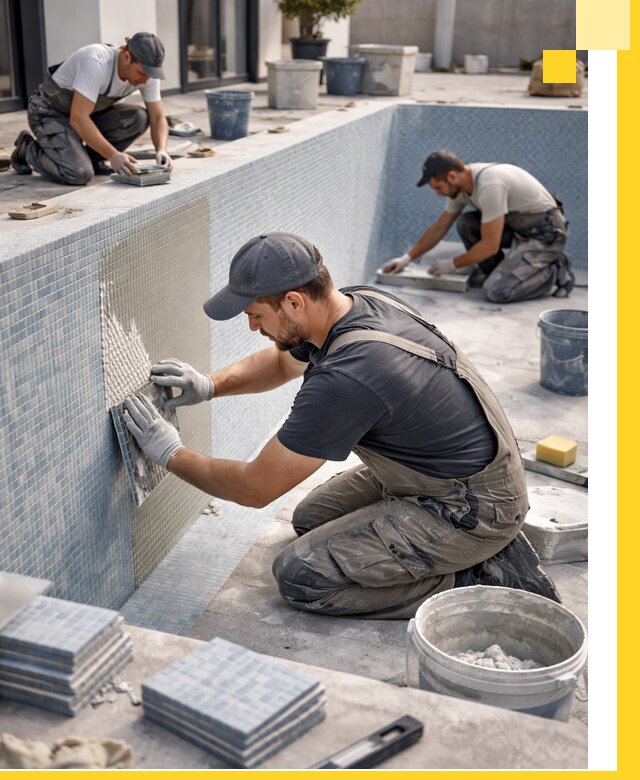 Облицовка бассейнов в Находке плитка мозаика гидроизоляция