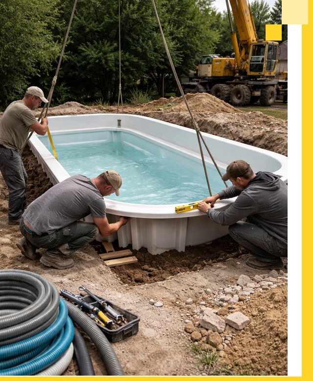 Установка и монтаж композитных бассейнов под ключ в Находке