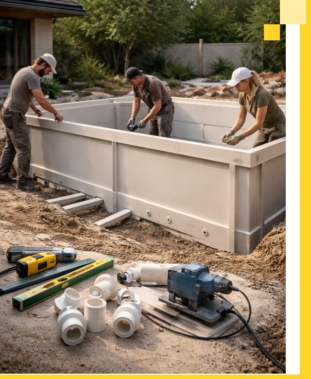 Установка полипропиленовых бассейнов под ключ в Находке