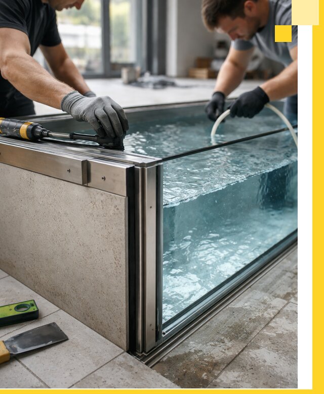 Проектирование и монтаж стеклянных бассейнов в Находке