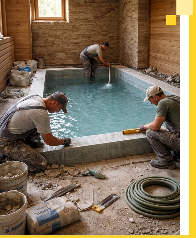 Проектирование и строительство бассейнов для бани в Находке