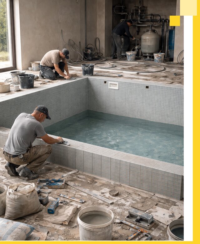 Строительство и монтаж бассейнов в помещении в Находке