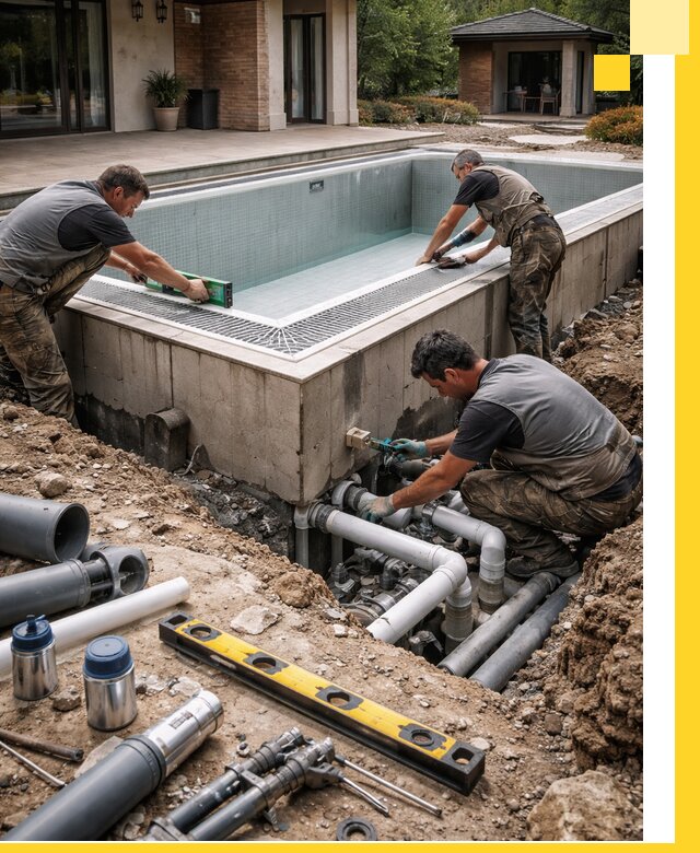 Строительство переливных бассейнов в Находке под ключ