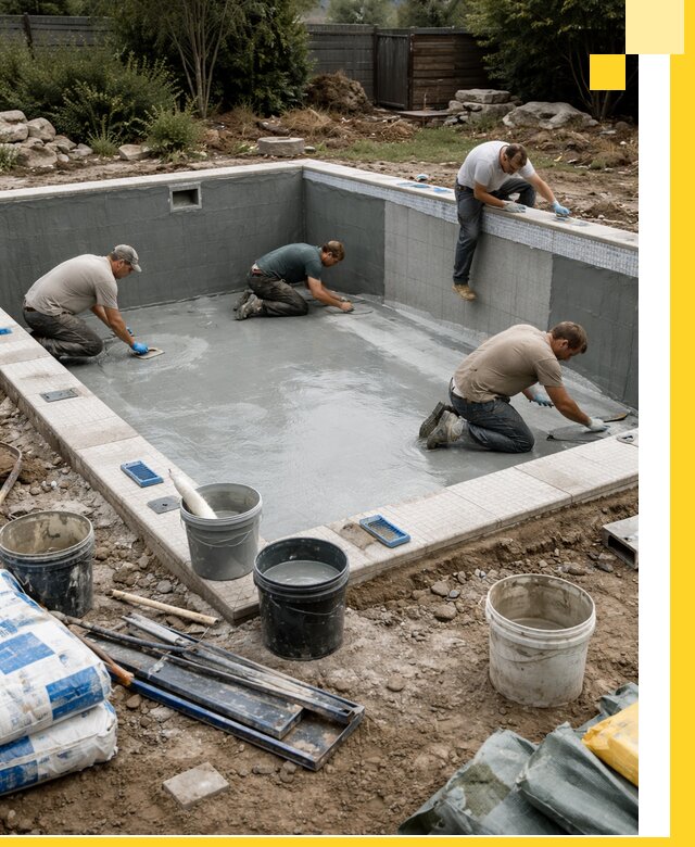 Изготовление и монтаж чаши бассейна под ключ в Находке