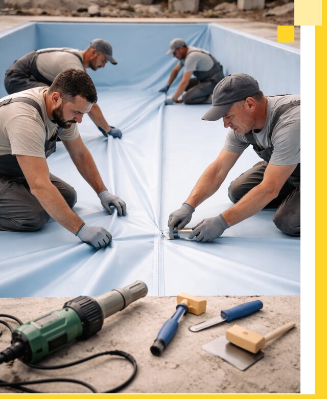 ПВХ пленка для бассейнов с монтажом и гарантией в Находке