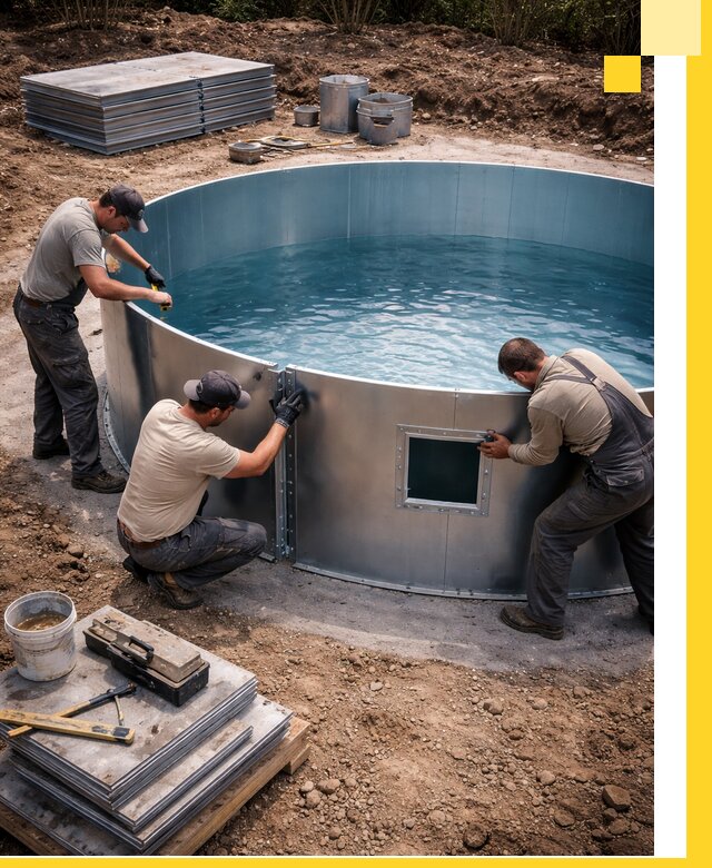 Круглые бассейны под ключ в Находке проектирование и монтаж