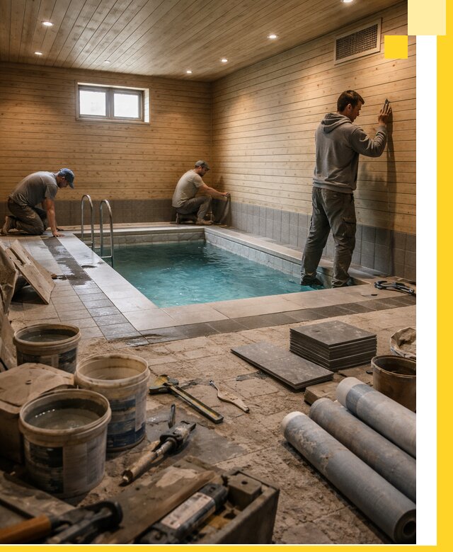 Строительство бани с бассейном и сауной под ключ в Находке