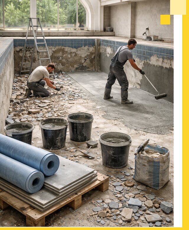 Реконструкция бассейнов в Находке: ремонт, гидроизоляция