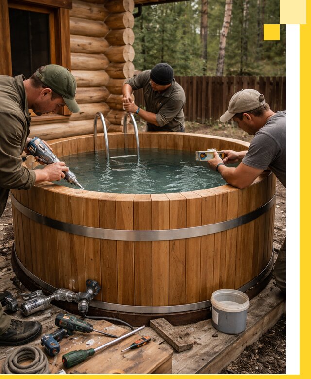 Строительство бань с купелью под ключ и отделкой в Находке