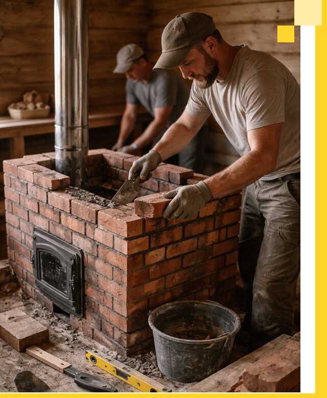 Кирпичные печи для бани под ключ в Находке, проект и монтаж