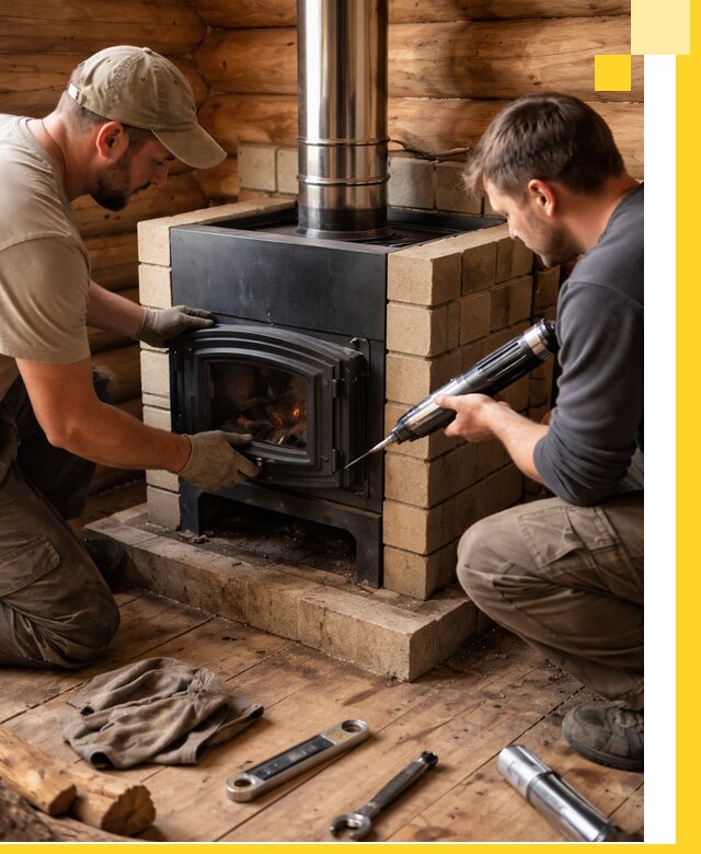 Монтаж и установка печи в бане под ключ с гарантией в Находке