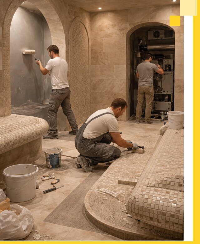 Строительство бани с хамамом и бассейном под ключ в Находке