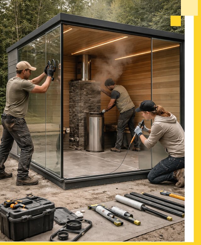 Проектирование и строительство стеклянных бань в Находке