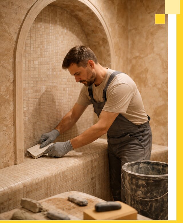 Профессиональная отделка хамамов с мозаикой под ключ в Находке